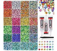 Colorful DIY Resin Rhinestone Kit, 32000Pcs Resin Jelly Rhinestones for Bedazzling, Multicolor 3mm Flatback Gems for Diamond Art, Bedazzler Kit (colorAB24000)