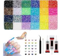 Colorful DIY Resin Rhinestone Kit,32000PCS Resin Jelly Rhinestones for Bedazzling, Multicolor 3mm Flatback Gems,Flat Back Crystal Rhinestones for Book Shoes Crafts Tumblers Nail Art DIY (30000Pcs)