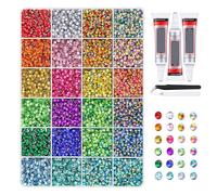 Colorful DIY Resin Rhinestone Kit, Bedazzling Kit, 3mm Rainbow Jelly Rhinestones Gems, Multicolor 3mm Flatback Gems for Diamond Art,Clothing, DIY Nail Art & Crafts Decor Projects (Color F)
