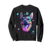 Colorful Dog Art Vibrant Pet Portrait Graphic Sweatshirt