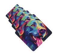 Colorful Dog Car Air Fresheners 4 Pcs Funny Hanging Car Air Fresheners Cute Long Lasting Scented Mirror Hanging Decoration Ornaments Gift For Men Women Square