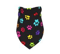 Colorful Dog Cat Paw Print,Bib Scarf Triangle Hood Adjustable Pet Scarf Washable Hood Suitable for Small, Medium and Large Dogs and Cats