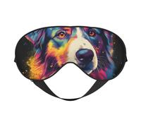 Colorful Dog Head Print Sleep Mask with Adjustable Strap, Comfortable Eye Cover for Travel, Yoga, Napping, Sleeping & Relaxation