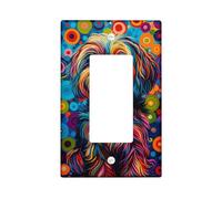 Colorful Dog Light Switch Cover Plates/Outlet Covers, Multicolor Puppy for Home Decor, Vibrant Wall Accents, Waterproof Wall Plates, Standard Size Single Rocker