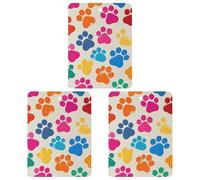 Colorful Dog Paw Car Air Freshener, 3 Pcs Square Hanging Air Freshener Cards, Long Lasting Fragrance Scented Cards for Car, Home, Office White-style