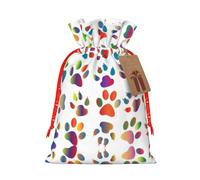 Colorful Dog Paw Christmas Bags Friend Party Presents Gift Birthdays Weddings Happy Halloween Snacks Hamper