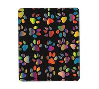 Colorful Dog Paw Desk Pad, Washable for Office/Gaming/Writing, Rubber Base, Polyester Surface