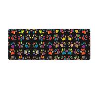 Colorful Dog paw Extra Large Desk Pad,Non-Slip Rubber Base Mat, for Keyboard, Mouse and Desk Protection
