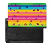 Colorful Dog Paw Passport Holder Cover Wallet Travel Leather Passport Case for Women Men