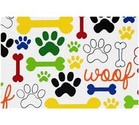 Colorful Dog Paw Print And Bone Bath Mats Non-Slip Absorbent Microfiber Soft Plush Doormat Decor Bathroom Rugs for Kitchen Bedroom Floor Mat 36x24 Inch