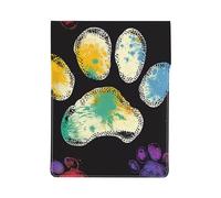 Colorful Dog Paw Print Black Printed Laptop Sleeve Bag 13-Inch - Leather Laptop Sleeve Case Shockproof Protective Computer Cover Bag