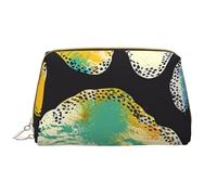 Colorful Dog Paw Print Black Printed Makeup Bag for Women Portable Leather Make up Bag Travel Zipper Cosmetic Bags Organizer