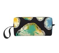 Colorful Dog Paw Print Black Printed Travel Makeup Bag Portable Cosmetic Bag Makeup Case Toiletry Handbag Organiser for Women