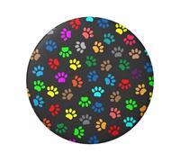 Colorful Dog Paw Print Black Printing 6cm Round Tinplate Badge Single Side Printed Perfect For Personal Style Decoration And Gift Giving