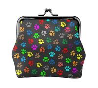 Colorful Dog Paw Print Black Printing Lightweight Minimalist Wallet, Compact Coin Pouch for Gym Visits and Errands