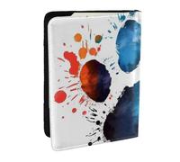 Colorful Dog Paw Print in Clipart Printed Passport Holder,Travel Pu Leather Passport Cover Case Organiser for Men Women,6.5 Inch