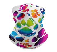 Colorful Dog Paw Print Neck Gaiter UPF 50+ Sun Protection Face Mask Elastic Balaclavas Bandana Cooling Face Cover Scarf Cycling Neck Warmer Breathable Headwear for Men Women, Style, One Size, Style,