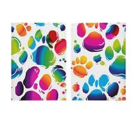 Colorful Dog Paw Print Printed Passport Cover Case Passport Holder For Travel Passport Cards Protector Travel Covers Wallet Case RFID Blocking Leather Card Case for Women Men, Colorful Dog Paw Print,