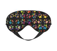 Colorful Dog Paw Print Sleep Eye Mask Comfortable with Adjustable Strap Soft Shade Blackout Eye Cover Blindfold