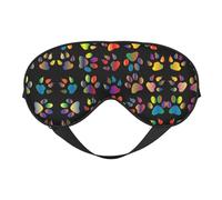 Colorful Dog Paw Print Soft Eye Mask for Women Men Comfortable with Adjustable Strap for Travel Yoga Nap Shift Work
