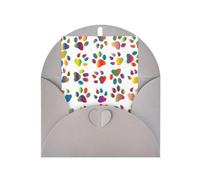 Colorful Dog Paw Print Vertical Greeting Card With Envelope,Greeting Note | Thank You Card For Christmas,Valentine'S Day & Party Invitations