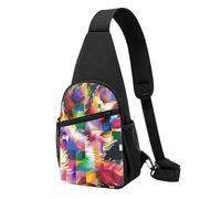 Colorful Dog paw Printed Chest Bag Sling Bag for Men Women, Outdoor Crossbody Fanny Packs Hiking Chest Packs Sport Daypacks