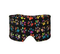 Colorful Dog paw Printed Sleeping Blindfold, Padded Ear Warmer Mask, Adjustable Head Wrap, for Deep Relaxation