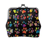 Colorful Dog Paw Printing Lightweight Minimalist Wallet, Compact Coin Pouch for Gym Visits and Errands