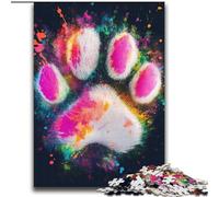Colorful Dog Paw Prints Jigsaws Puzzles 2000 Pieces for Adults Gifts, Suitable for Ages 14 And Up Improve Memory Gifts Ideas (70x100cm)