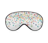 Colorful Dog Paw Prints Sleep Eye Mask Sleeping Light Blocking Cover Night Blindfold for Travel Nap