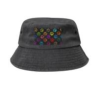 Colorful Dog Paw Rainbow Cute Pet Animal, Bucket Hat Adult Fisherman's Hat Runner Cap Fisherman Hats Sun Hat