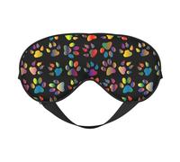 Colorful Dog Paw Soft Sleep Mask Adjustable Strap Light Blocking Reversible Comfortable Night Mask