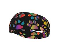 colorful dog paw Unisex Head band - Dry Head Tie - Sports Sweatband - Ideal for Running, Football, Tennis