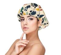 Colorful Dog Paws Print Satin Silk Bonnet for Sleeping Women, Adjustable Double Layer Satin Hair Bonnet Night Sleep Cap for Curly Hair