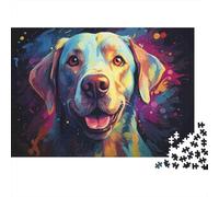 Colorful Dog Portrait 1000 Pieces 1000 Pieces Jigsaw Puzzles for Adults Sturdy Cardboard Lab Portrait Art Home Decoration Wall Display Spring Festival Gift Indoor Activity 52x38cm/1000pcs