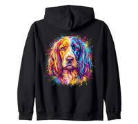 Colorful Dog Portrait Field Spaniel Zip Hoodie