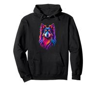 Colorful Dog Portrait Pullover Hoodie