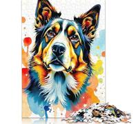 Colorful Dog Portrait Puzzles 1000 Pieces for Teenagers Gifts Paper Puzzle Jigsaws for Adults Puzzle for Adults And Teenager 38x26cm/1000pcs