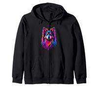Colorful Dog Portrait Zip Hoodie