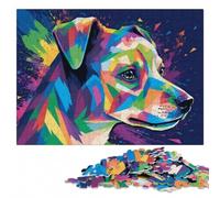Colorful Dog Portraits Wooden Jigsaw, Wood Puzzle, 1000 Pieces | Puzzle for Adults: festive puzzle present, home hobby for puzzle fans.