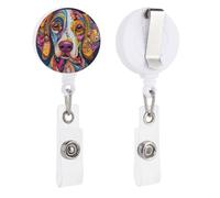 Colorful Dog Retractable Badge Holder Reel Clip ID Card Holder for Doctor Nurse Student Office Worker