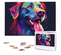 Colorful Dog Wooden Puzzles 1000 Pieces Personalized Jigsaw Puzzle For Adults Interesting Custom Photo Puzzles Gift For Holiday Birthday Wedding Anniversay