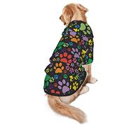 Colorful Dogprint Dog Hoodies,Dog Clothes with Pocket and Hat Winter Clothes Sweaters for Medium Large Dogs Girl Boy Pets' Clothes Outfits