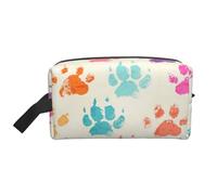 Colorful Dogs Paws PrintMakeup Trave Bag for Women,Cosmetic Large Capacity Organizer