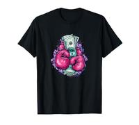 Colorful Dollar Bill Look with Boxing Gloves T-Shirt