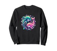 Colorful Dolphin Ocean Sea Animal Retro Vibe Sweatshirt
