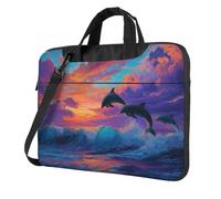 Colorful Dolphins Jumping Out Water Laptop Bag Laptop Case 15.6 Inch Computer Bags Padded Sleeve Cover For Women Men