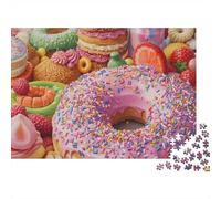 Colorful Donuts Collection 1000 Piece Jigsaw Puzzle Giant Sprinkle Donut Art - Brainteasing Challenge for Adults And Kids38x26cm/1000pcs