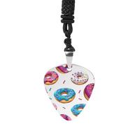 Colorful Donuts with Sprinkles Guitar Pick Pendant Necklace for Acoustic Electric Bass Players Guitar Accessories Guitarist Gifts