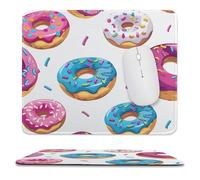 Colorful Donuts with Sprinkles Mouse Pad Waterproof Ultra-Thin Non-Slip Rubber Base Square Mouse Mat Gaming Mousepad 9.8"x11.8"